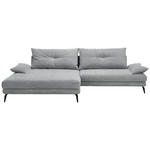 ECKSOFA in Flachgewebe Grau  - Schwarz/Grau, Design, Textil/Metall (176/294cm) - Carryhome