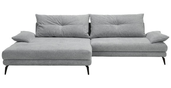 ECKSOFA Grau Flachgewebe  - Schwarz/Grau, Design, Textil/Metall (176/294cm) - Carryhome