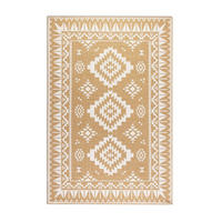 OUTDOORTEPPICH für Terrasse und Balkon 80/150 cm Gemini Weiß, Honig  - Weiß/Honig, Design, Kunststoff/Textil (80/150cm) - Elle Decoration
