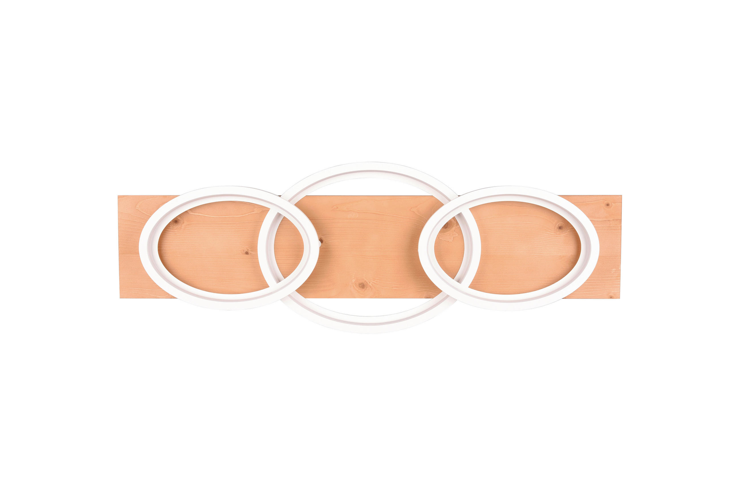 LED-DECKENLEUCHTE    97/33/10 cm  - Weiss/Braun, Basics, Holz/Metall (97/33/10cm) - Trio Leuchten