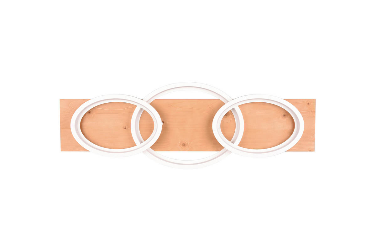 LED-DECKENLEUCHTE    97/33/10 cm  - Weiss/Braun, Basics, Holz/Metall (97/33/10cm) - Trio Leuchten