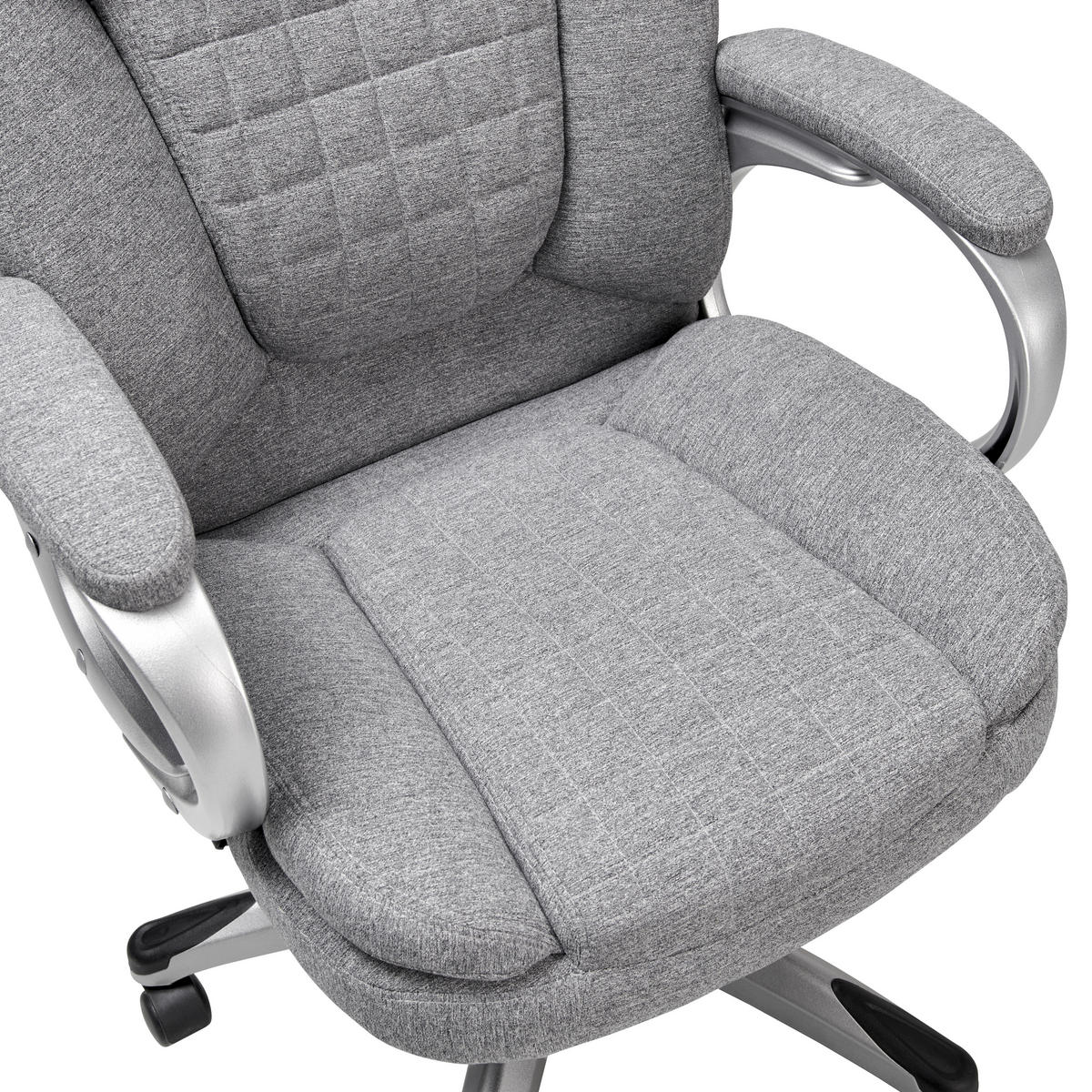 OTOČNÁ ŽIDLE, fleece, světle šedá - barvy stříbra/světle šedá, Lifestyle, kov/textil (61/109-119/71cm) - MID.YOU