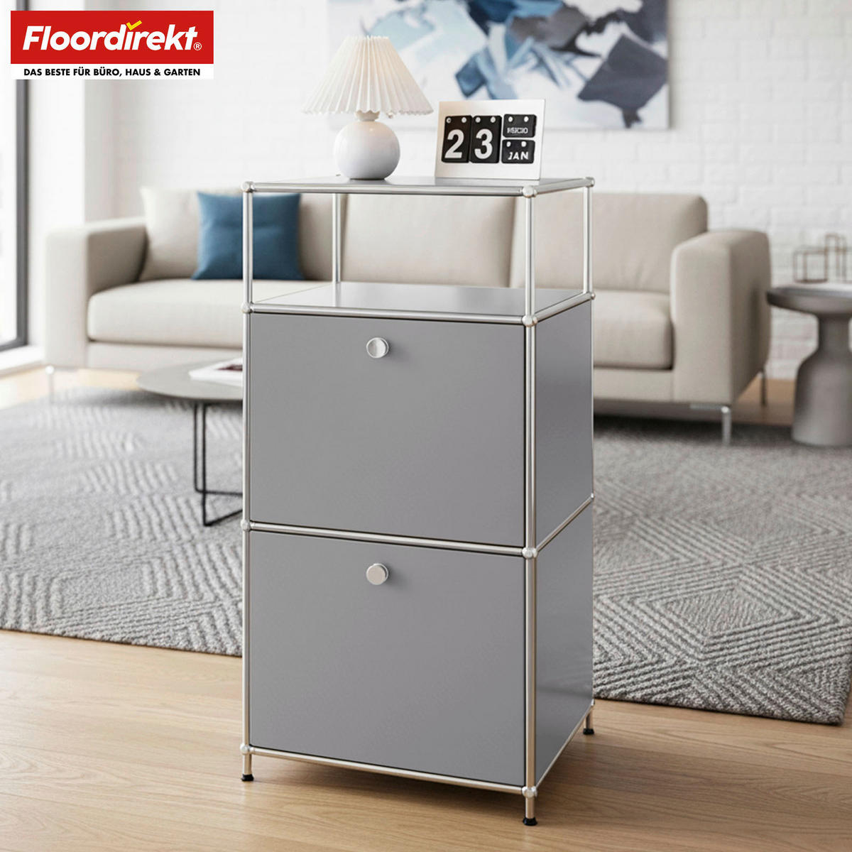 REGAL Grau  - Grau, Basics, Metall (50/100/40cm) - Floordirekt