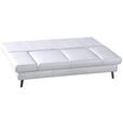 SCHLAFSOFA  in Echtleder Weiß  - Schwarz/Weiß, Design, Leder/Metall (200/85/90cm) - Novel
