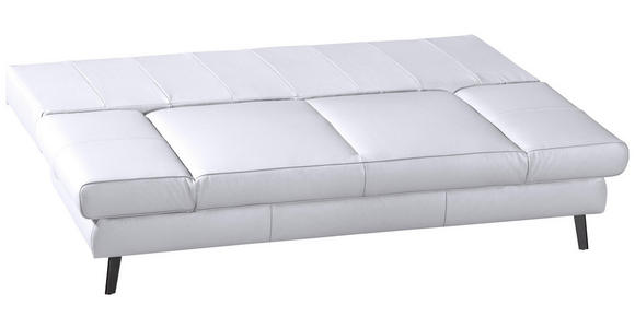 SCHLAFSOFA  in Echtleder Weiß  - Schwarz/Weiß, Design, Leder/Metall (200/85/90cm) - Novel