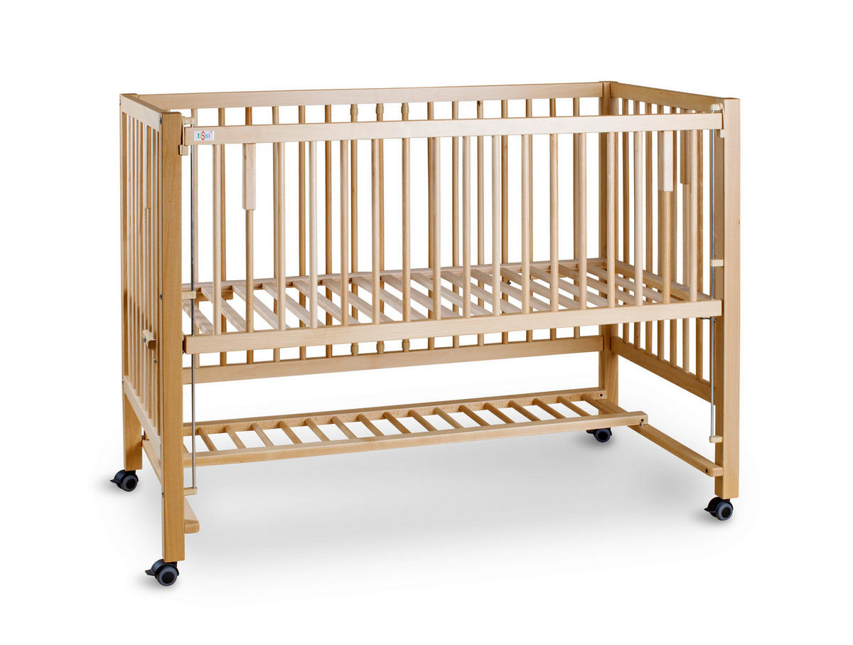 BEISTELLBETT Hajo   - Buchefarben, Basics, Holz (124/90/64cm) - tiSsi