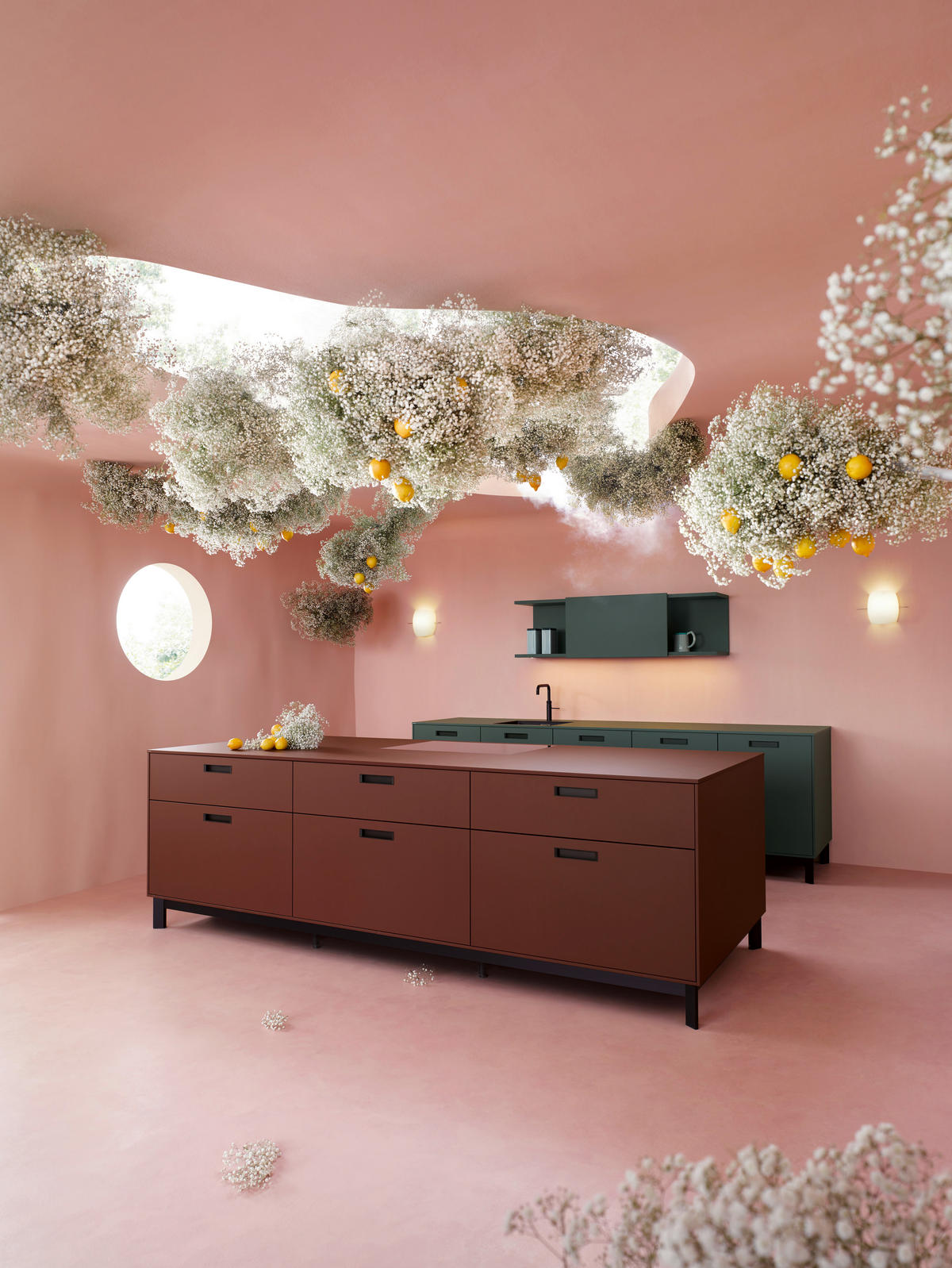 EINBAUKÜCHE   - Cognac, Design, Holzwerkstoff - Next 125