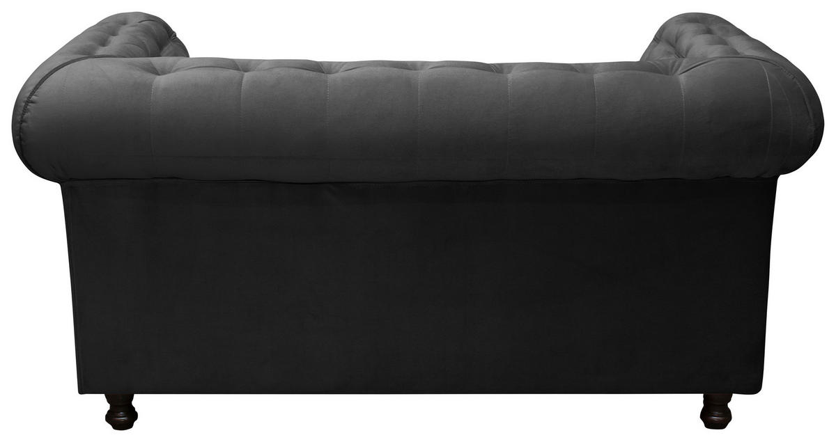 CHESTERFIELD-SOFA in Samt Anthrazit  - Wengefarben/Anthrazit, Basics, Holz/Textil (168/80/90cm) - P & B