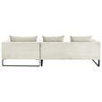 ECKSOFA  in Cord Weiß  284/178 cm  - Schwarz/Weiß, KONVENTIONELL, Textil/Metall (284/178cm) - Hom`in