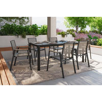 GARTENTISCH Metall, Keramik Schwarz rechteckig  - Schwarz, LIFESTYLE, Keramik/Metall (180/90/75cm) - Amatio