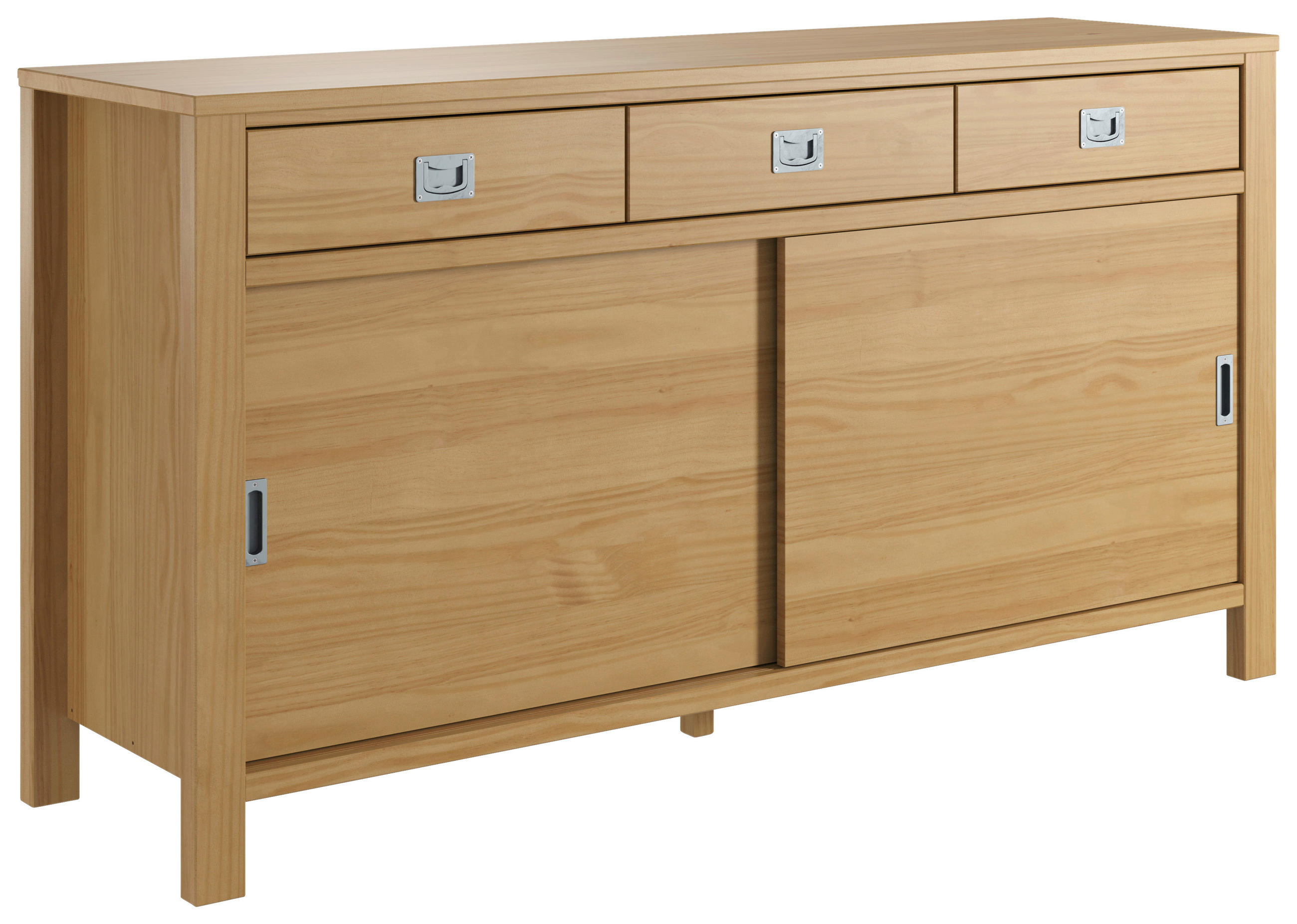 SIDEBOARD  in 160/85/45 cm  - Silberfarben/Naturfarben, KONVENTIONELL, Holz/Holzwerkstoff (160/85/45cm) - Livetastic