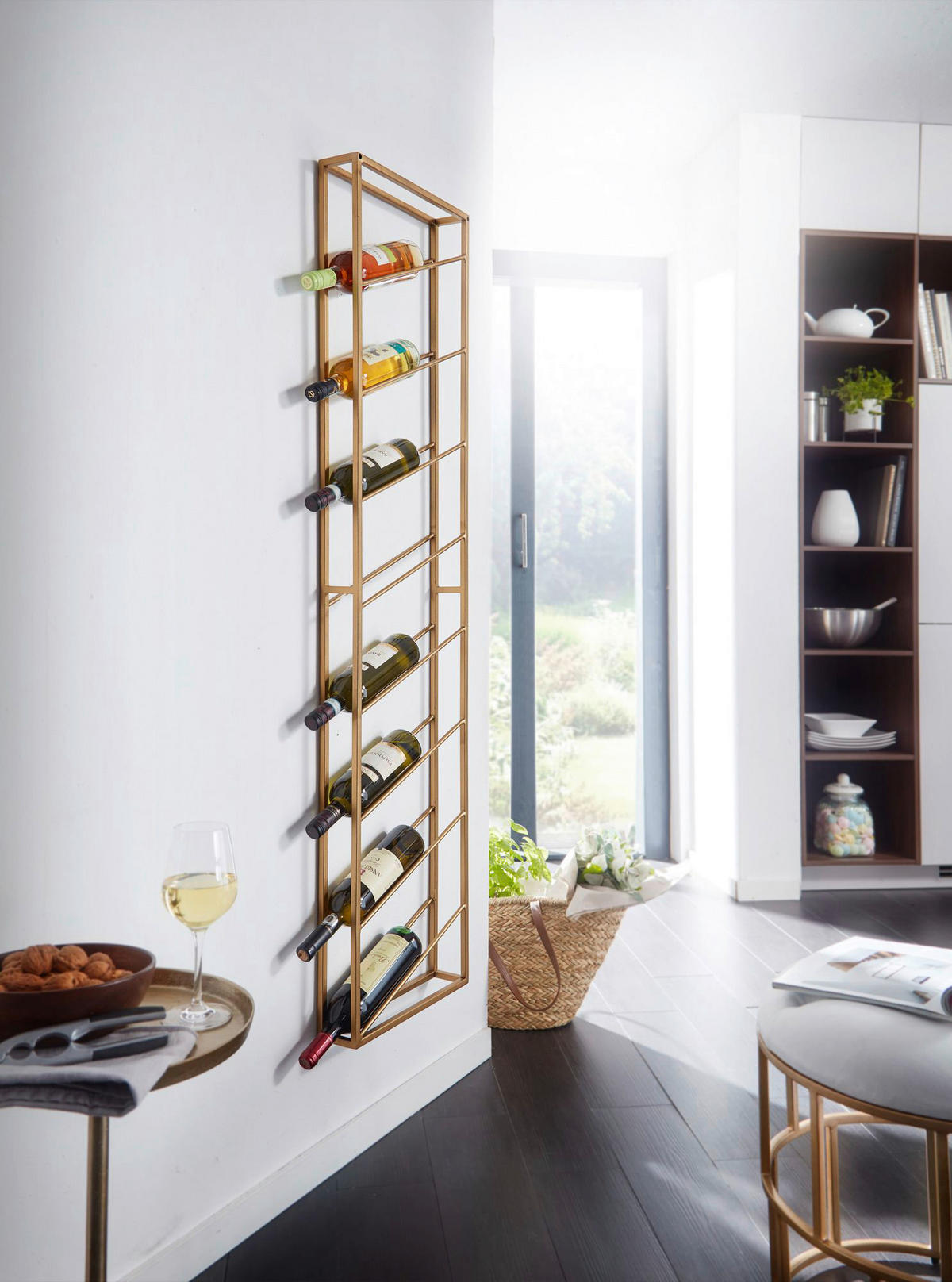 WEINREGAL 36/150/8 cm  - Goldfarben, Design, Metall (36/150/8cm) - MID.YOU