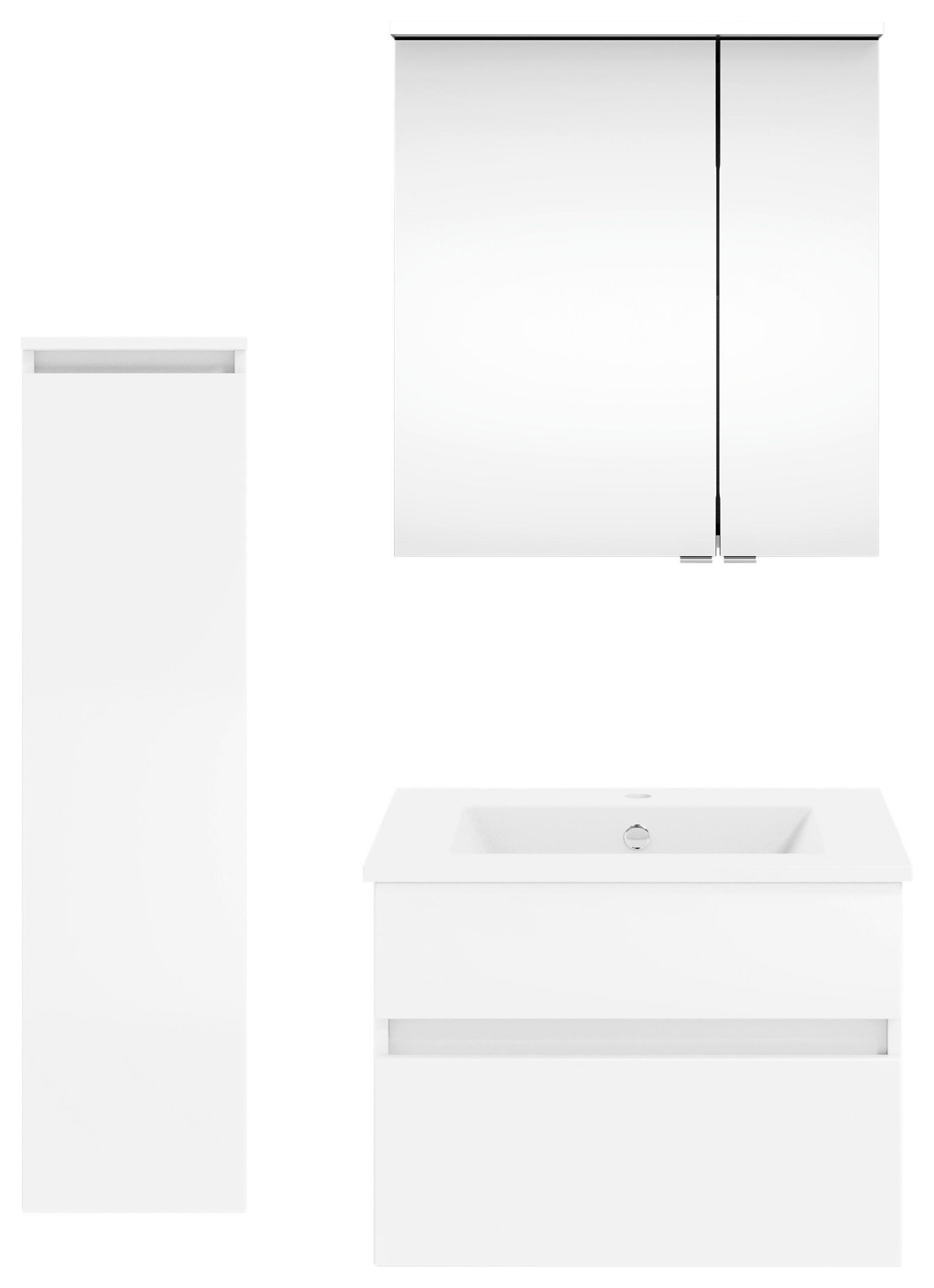 BADEZIMMER  in 92,2 cm  - Weiß Hochglanz/Weiß, KONVENTIONELL, Holzwerkstoff (92,2cm) - Puris