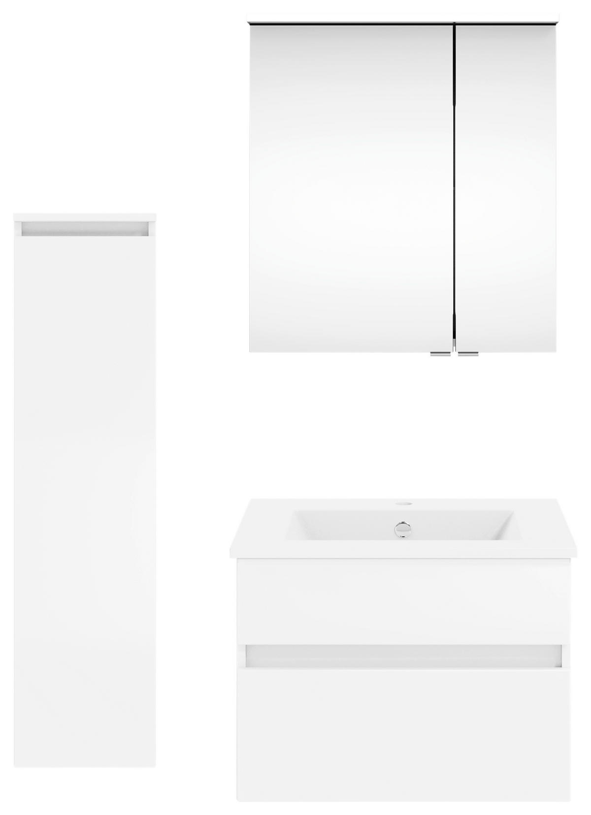 BADEZIMMER  in 92,2 cm  - Weiß Hochglanz/Weiß, KONVENTIONELL, Holzwerkstoff (92,2cm) - Puris