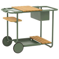 GARTEN-SERVIERWAGEN 90,5/51,5/68 cm  - Salbeigrün, Design, Holz/Metall (90,5/51,5/68cm) - Zebra 