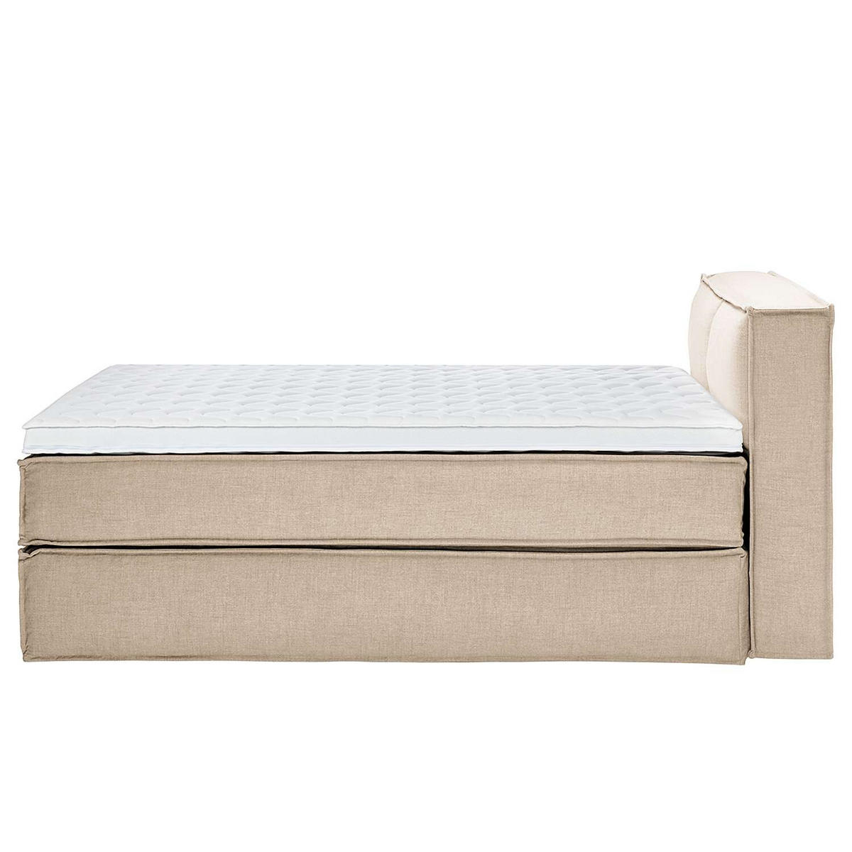 BOXSPRINGBETT 140/200 cm  in Beige  - Beige/Schwarz, Design, Textil (140/200cm) - home24