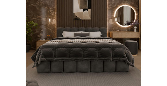 POLSTERBETT Lattenrost, Bettkasten Graphitfarben 160/200 cm  - Birkefarben/Schwarz, Trend, Holz/Kunststoff (160/200cm) - Esposa