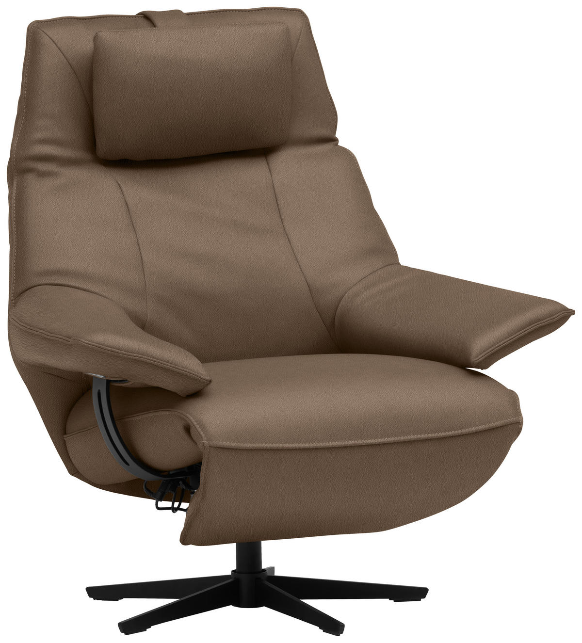 RELAXSESSEL Leder Taupe  - Taupe/Schwarz, Design, Leder/Metall (92/79/82cm) - Dieter Knoll