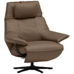 RELAXSESSEL in Leder Taupe  - Taupe/Schwarz, Design, Leder/Metall (92/79/82cm) - Dieter Knoll