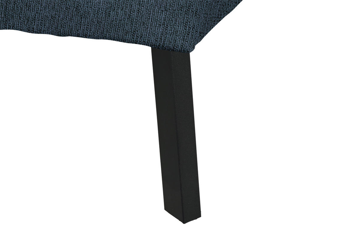ECKSOFA in Webstoff Blau  205/280 cm  - Blau/Schwarz, Design, Textil/Metall (205/280cm) - Xora