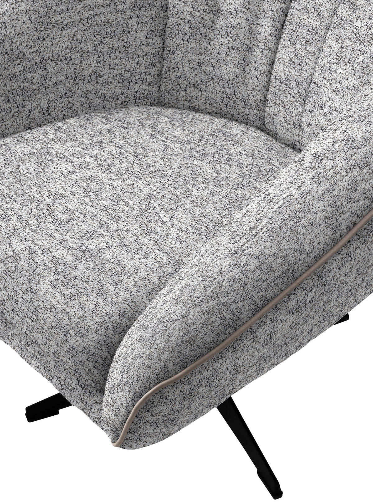 FÅTÖLJ i textil greige  - greige/svart, Design, metall/textil (80/78/80cm) - MID.YOU