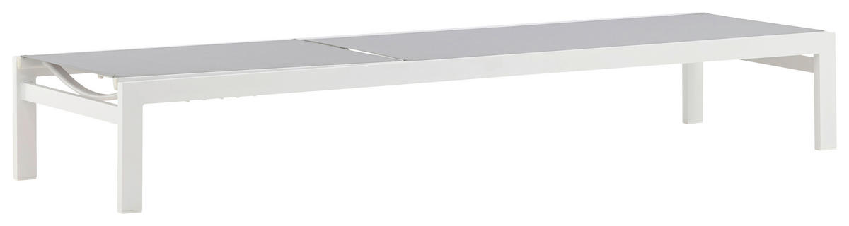 SONNENLIEGE 60/30/195 cm  - Weiß/Grau, KONVENTIONELL, Metall (60/30/195cm) - Gardenson