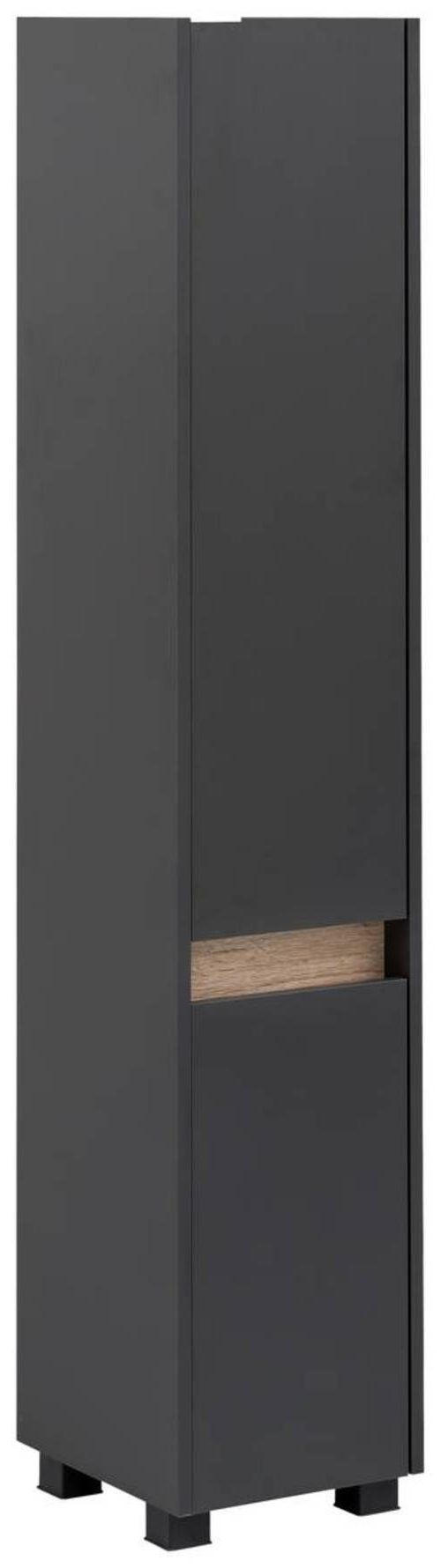 home24 Hochschrank Cosmo Anthrazit, Eiche 30.2x164.5x33 cm