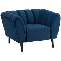 COCKTAILSESSEL - Blau/Schwarz, MODERN, Holz/Textil (116/78,5/87cm) - P & B