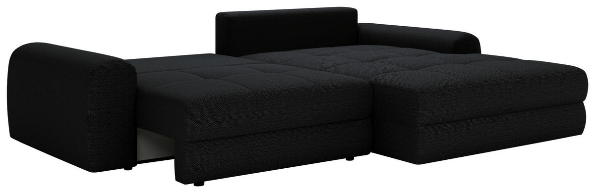 ECKSOFA LORSON Schwarz Struktur  - Schwarz, Design, Kunststoff/Textil (290/208cm) - Livetastic