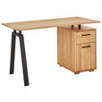 SCHREIBTISCH 140/65/75 cm  in Eichefarben  - Eichefarben/Schwarz, KONVENTIONELL, Holz/Kunststoff (140/65/75cm) - Linea Natura