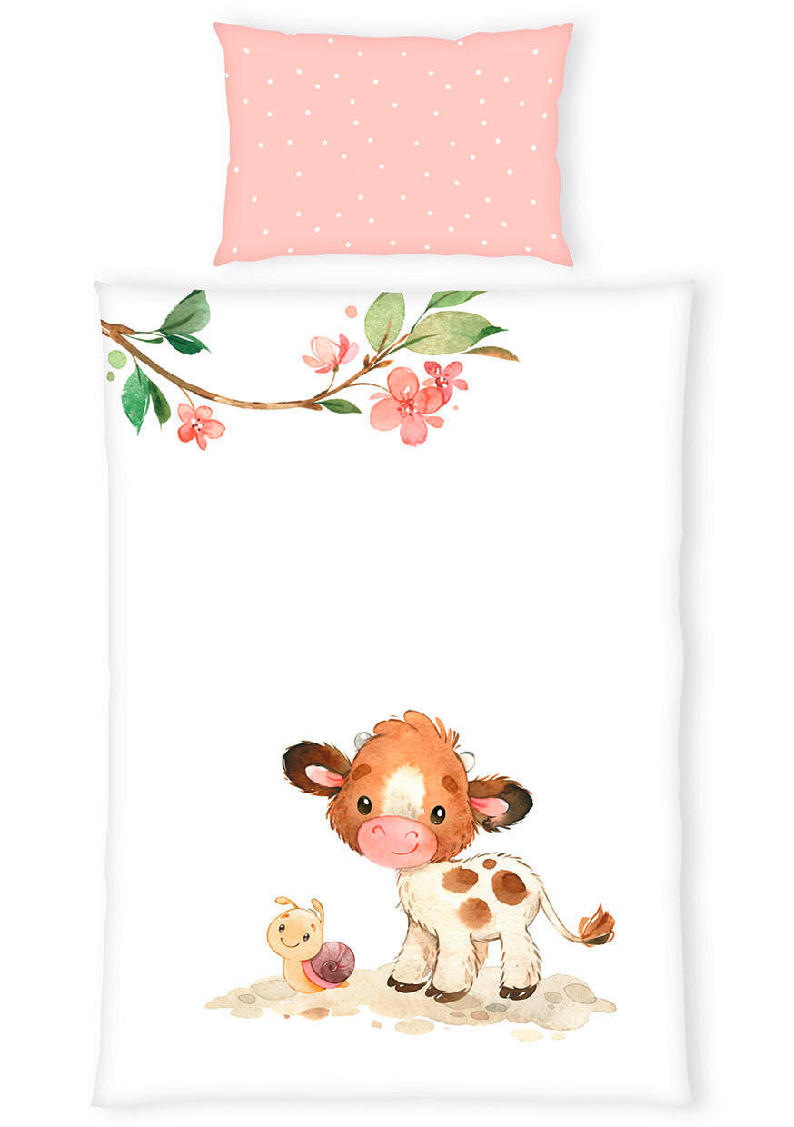 POVLEČENÍ PRO MIMINKO 100/135 cm  - bílá/růžová, Basics, textil (100/135cm)