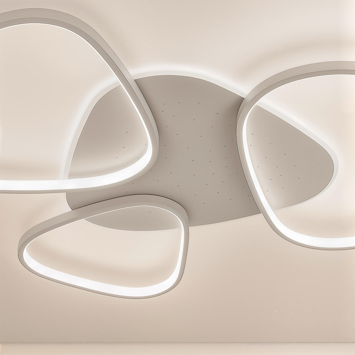 LED-DECKENLEUCHTE Alvia 102,5/72,5/5 cm   - Sandfarben, Design, Kunststoff/Metall (102,5/72,5/5cm) - Novel
