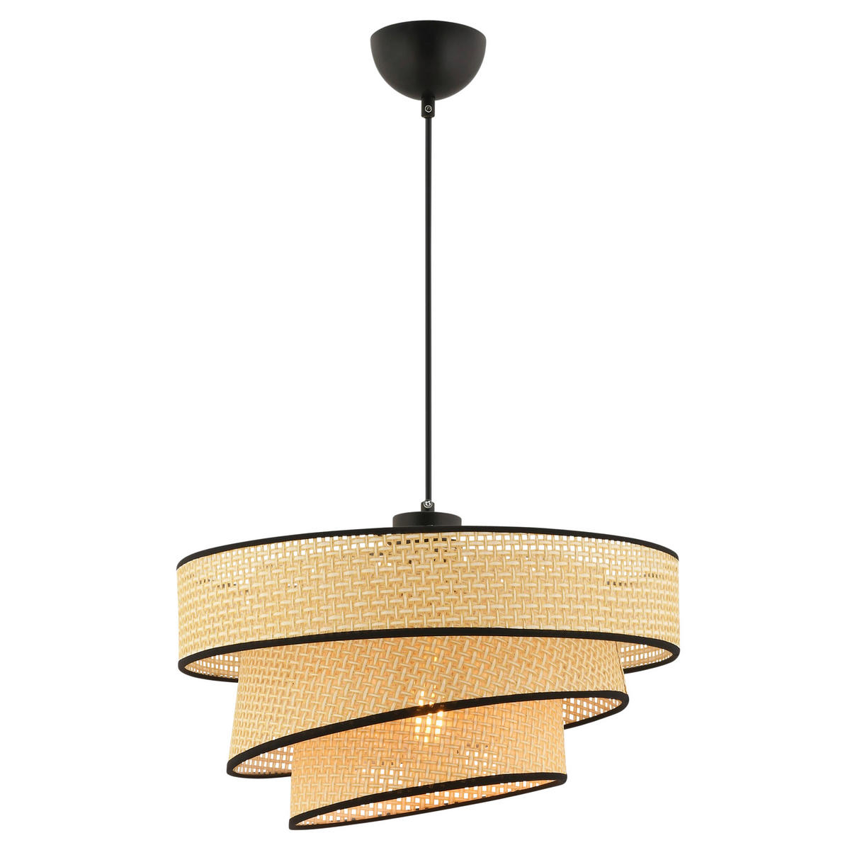 HÄNGELEUCHTE 40/72 cm   - Beige/Schwarz, Design, Textil/Metall (40/72cm) - P & B