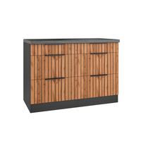 SCHUBKASTENUNTERSCHRANK 120/85/60 cm  in Graphitfarben, Eiche Wotan  - Schieferfarben/Eiche Wotan, Basics, Holzwerkstoff/Metall (120/85/60cm) - Held
