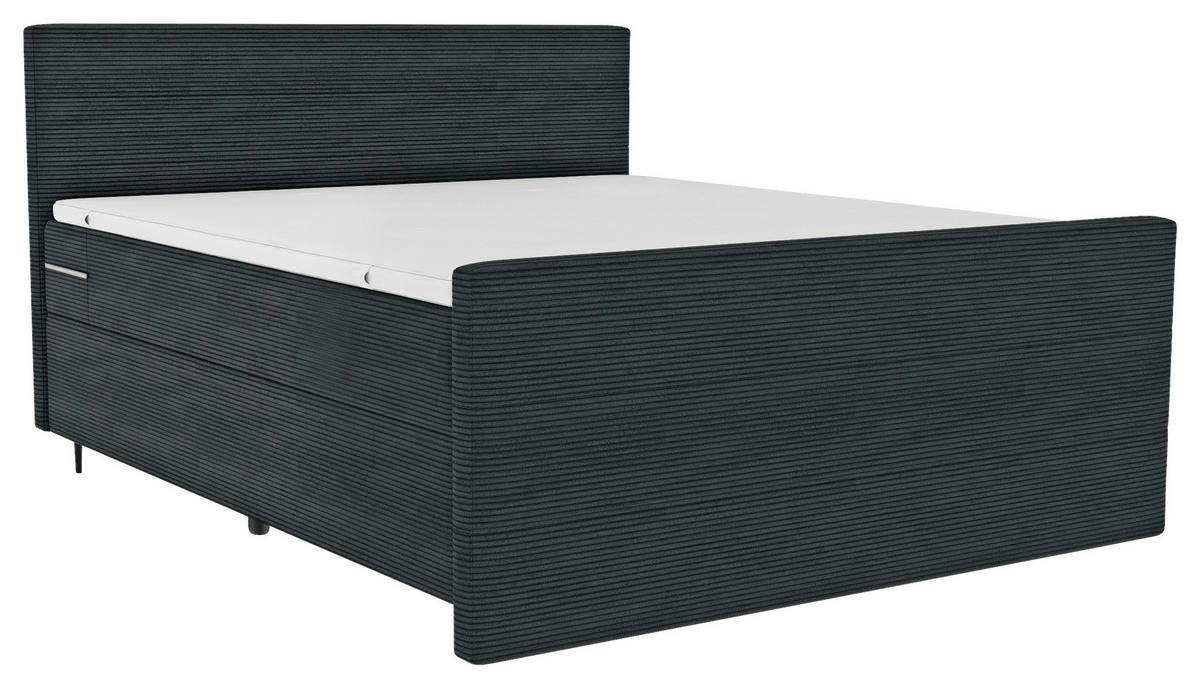 BOXSPRINGBETT 180/200 cm  Anthrazit  - Anthrazit/Schwarz, Konventionell, Textil/Metall (180/200cm) - Carryhome