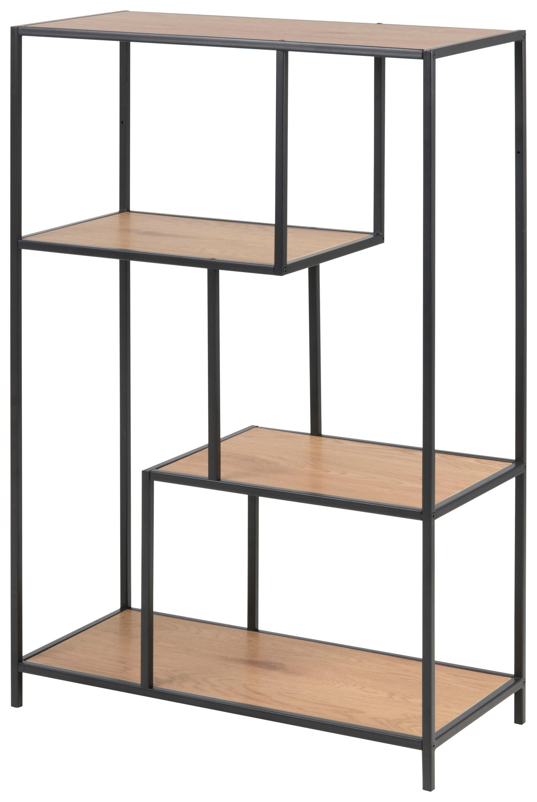 REGAL Schwarz, Eichefarben  - Eichefarben/Schwarz, MODERN, Holzwerkstoff/Metall (77/114/34cm) - Xora