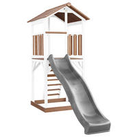 SPIELTURM 111,2/241,9/349 cm  - Braun/Weiß, KONVENTIONELL, Holz/Kunststoff (111,2/241,9/349cm) - Ambia Garden