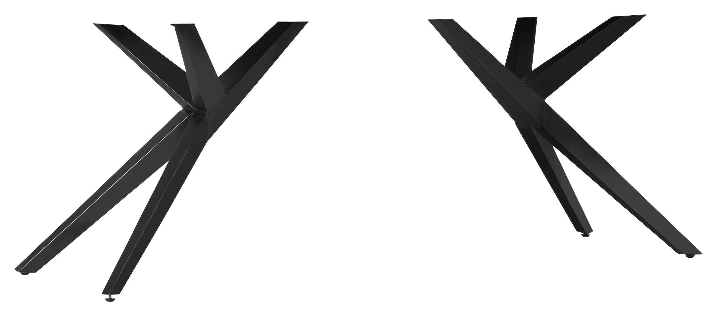 TISCHBEINESET 60/80/73 cm  Metall Schwarz  - Schwarz, Design, Metall (60/80/73cm) - Hom`in