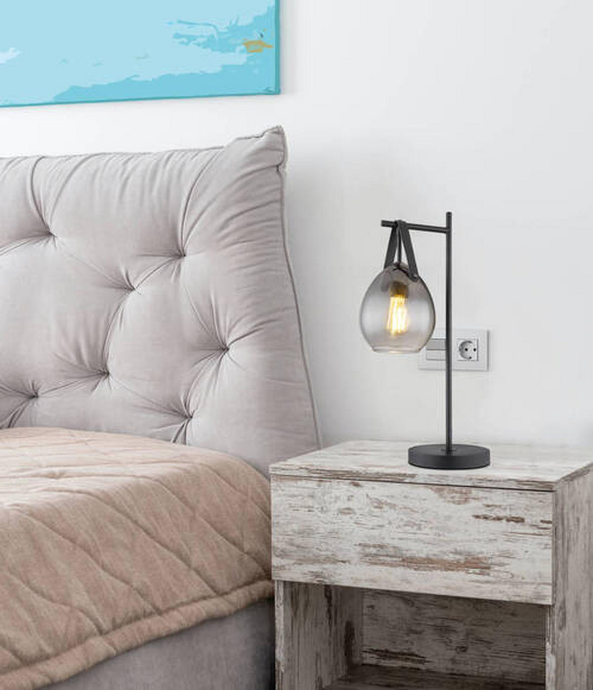 BORDSLAMPA 28/16,5/52 cm   - svart, Design, metall/glas (28/16,5/52cm) - Globo