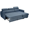 ECKSOFA Blau Flachgewebe - Blau/Schwarz, MODERN, Kunststoff/Textil (182/237cm) - Carryhome