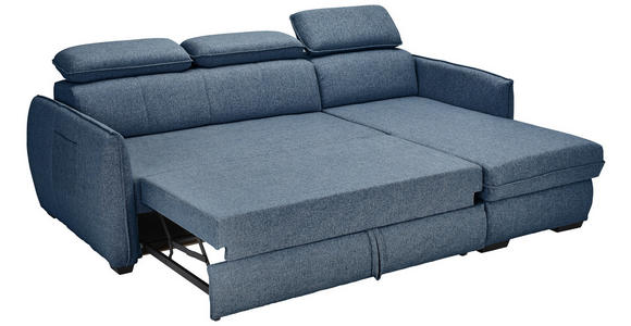ECKSOFA Blau Flachgewebe - Blau/Schwarz, MODERN, Kunststoff/Textil (182/237cm) - Carryhome