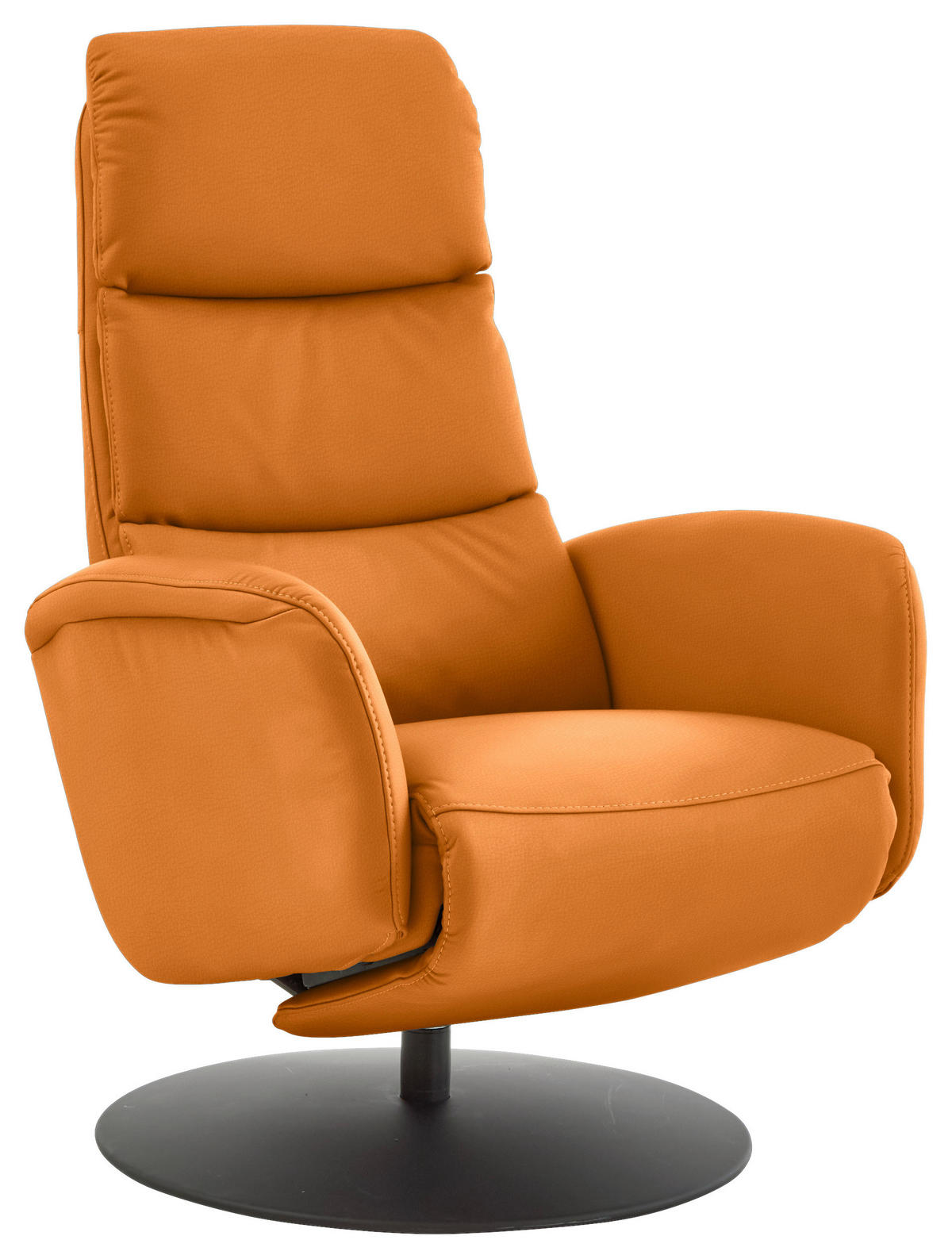RELAXSESSEL in Leder Currygelb  - Currygelb/Schwarz, Design, Leder/Metall (76/108/86cm) - Dieter Knoll