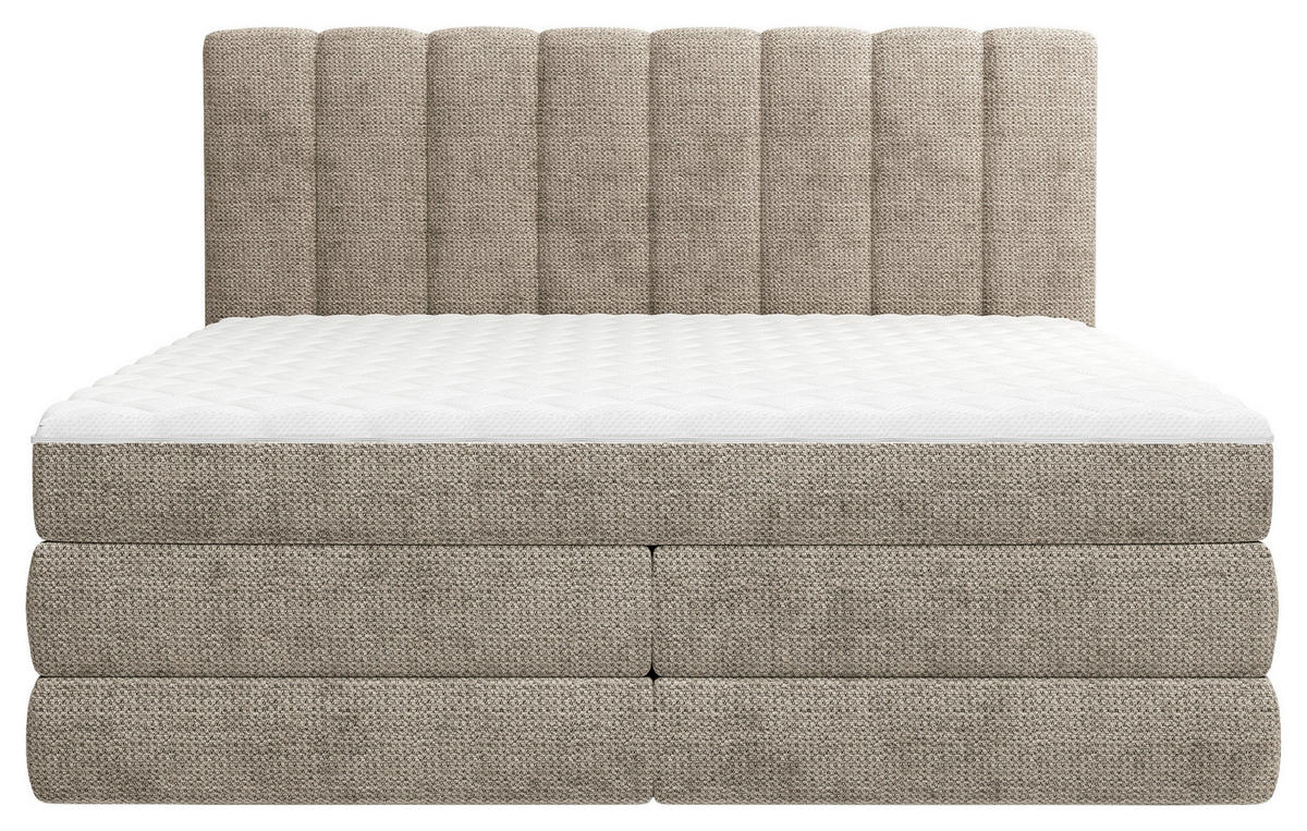 BOXSPRINGBETT 140/200 cm,  in Braun, Bettkasten, Matratzen, H2 + H3 = mittel + fest  - Schwarz/Braun, KONVENTIONELL, Kunststoff/Textil (140/200cm) - Carryhome