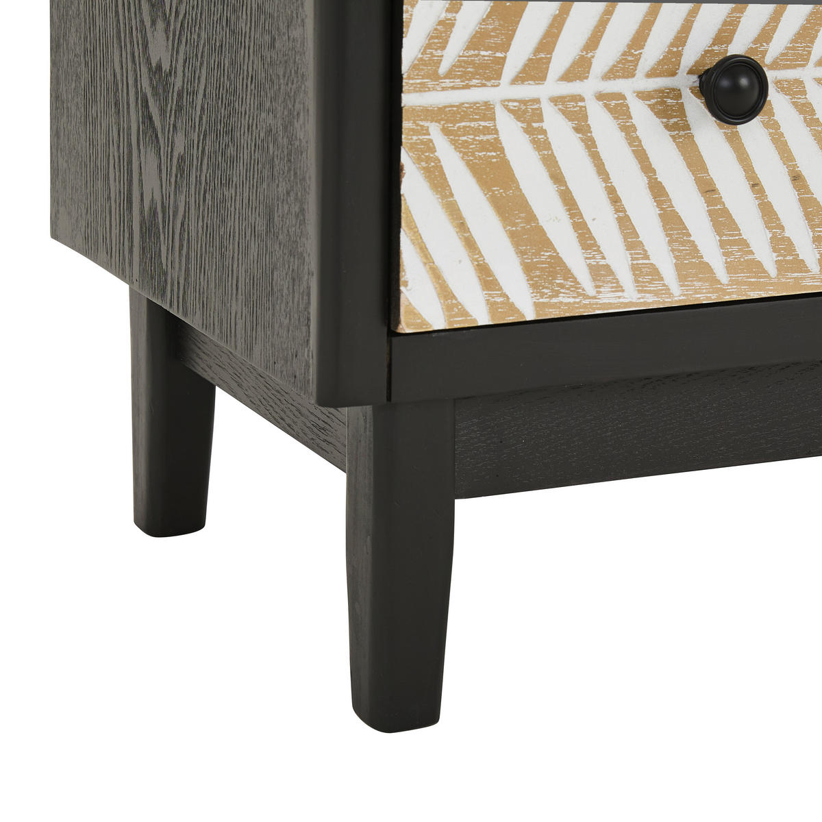 KOMMODE  in 80/85/35 cm  - Schwarz/Naturfarben, KONVENTIONELL, Holz/Holzwerkstoff (80/85/35cm) - Livetastic