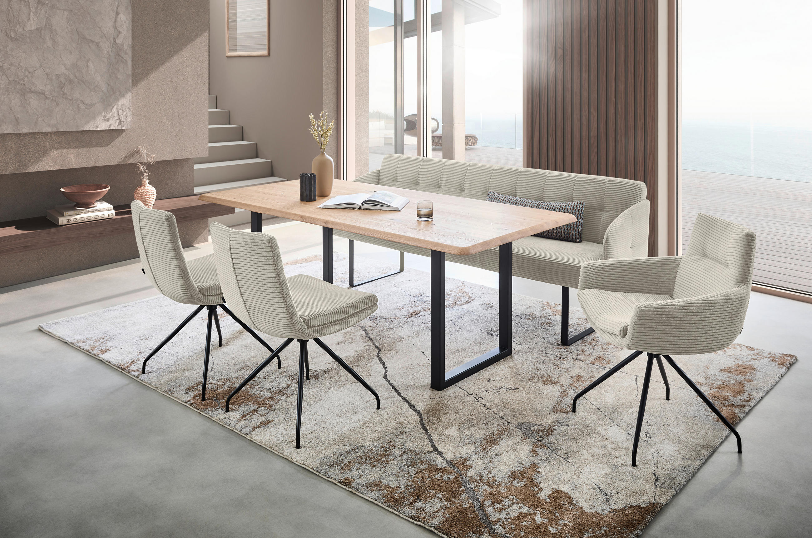 STUHL - Schwarz/Naturfarben, Design, Textil/Metall (50/85/64cm) - Musterring