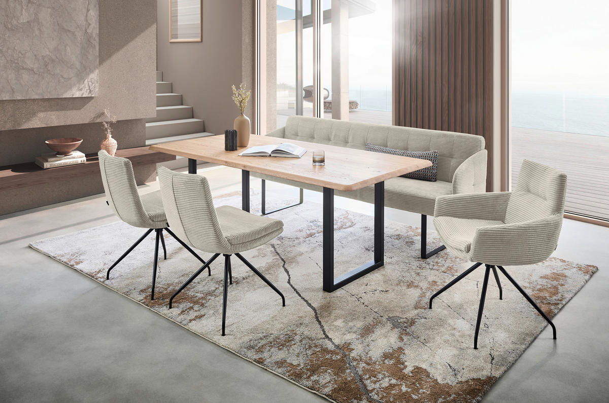 STUHL - Schwarz/Naturfarben, Design, Textil/Metall (50/85/64cm) - Musterring