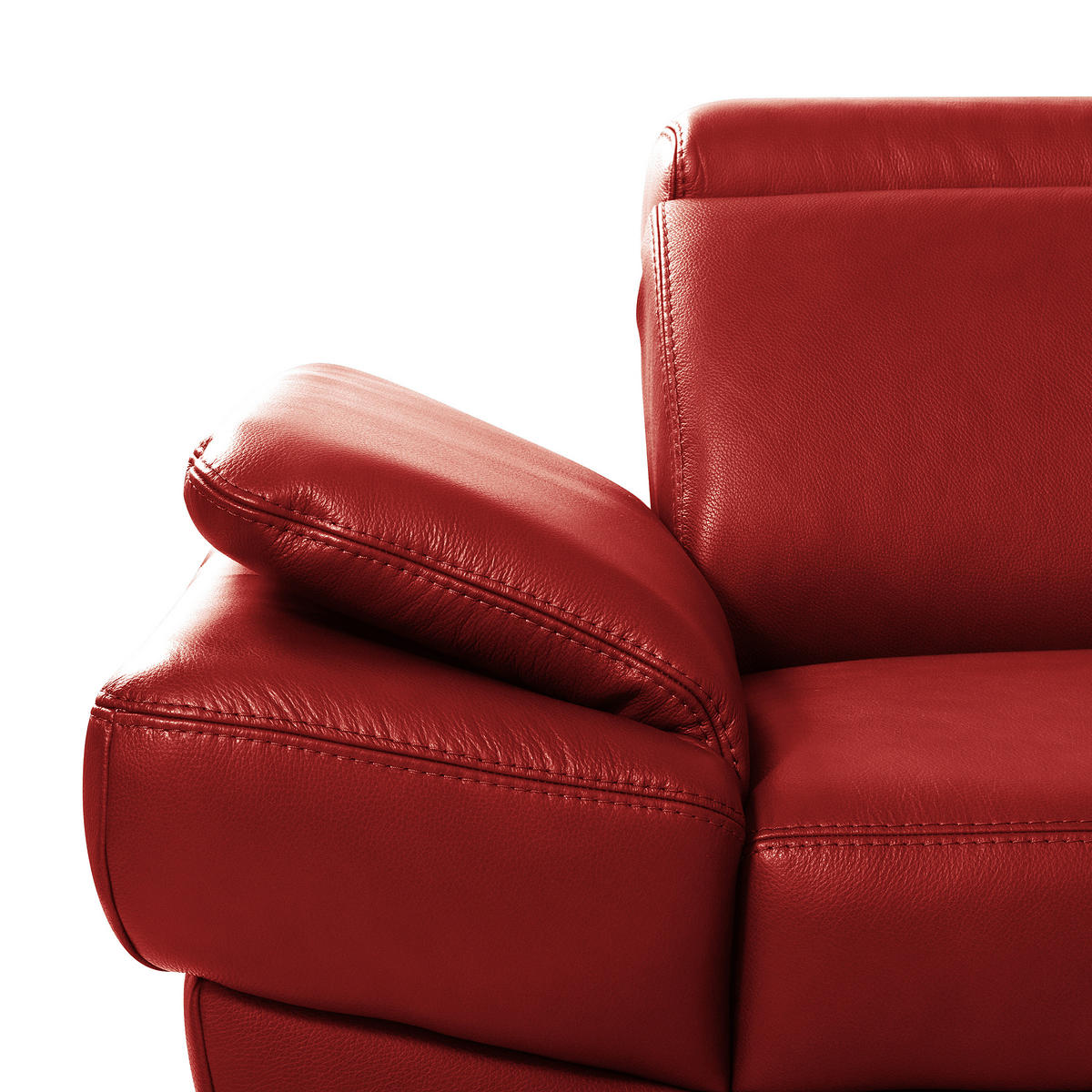 ECKSOFA  in Lederlook Echtleder Rot  - Rot/Schwarz, Design, Leder/Textil (264/211cm) - Livetastic