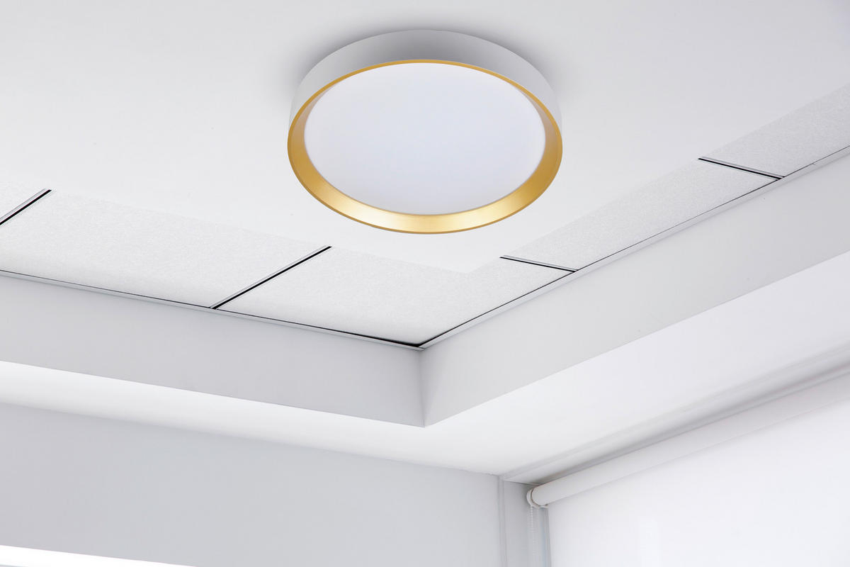 LED-DECKENLEUCHTE LED Deckenleuchte 38,3/7,5 cm   - Schwarz, Design, Kunststoff/Metall (38,3/7,5cm) - Näve