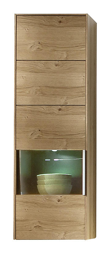 HÄNGEELEMENT Q-Media Wildeiche furniert Eichefarben  - Eichefarben/Alufarben, Design, Glas/Holz (37/113/35cm) - Musterring
