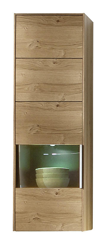 HÄNGEELEMENT Wildeiche furniert Eichefarben  - Eichefarben/Alufarben, Design, Glas/Holz (37/113/35cm) - Musterring